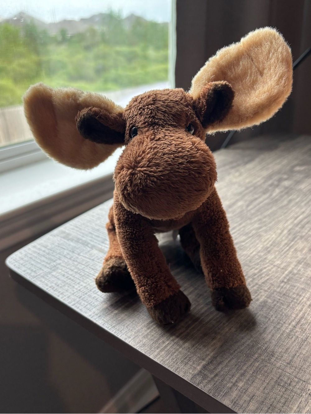 Plush Brown Moose Stuffed Animal - Soft Brown and Cream Kids Toy